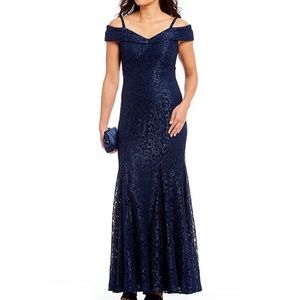 Prom or bridal R and M Richard’s Formal blue lace sparkle dress size 12P